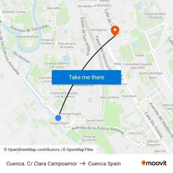 Cuenca. C/ Clara Campoamor to Cuenca Spain map