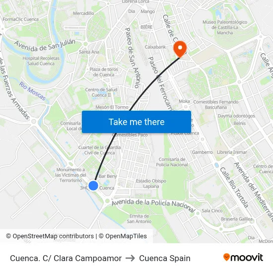 Cuenca. C/ Clara Campoamor to Cuenca Spain map