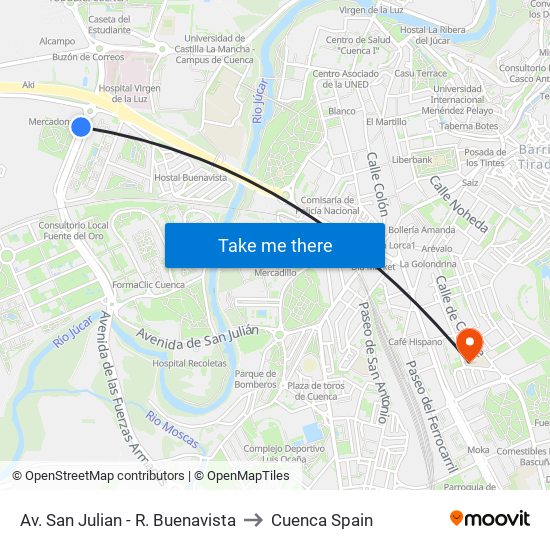 Av. San Julian - R. Buenavista to Cuenca Spain map