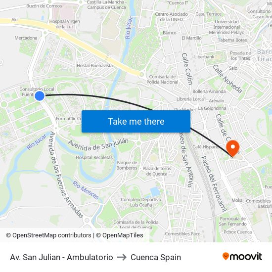 Av. San Julian - Ambulatorio to Cuenca Spain map