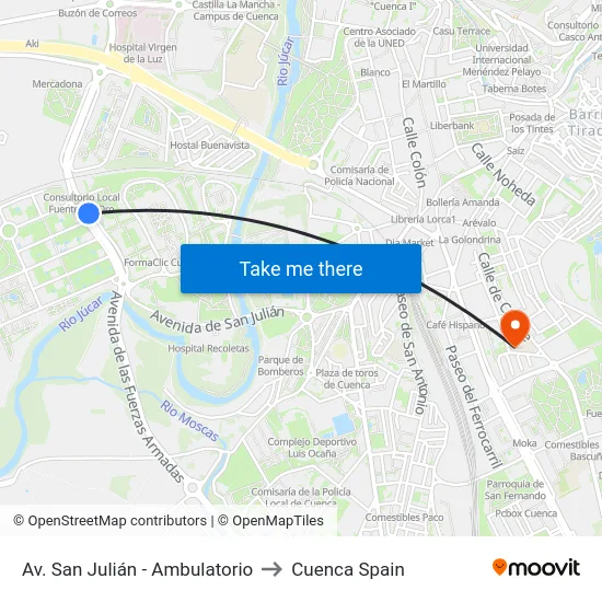 Av. San Julián - Ambulatorio to Cuenca Spain map