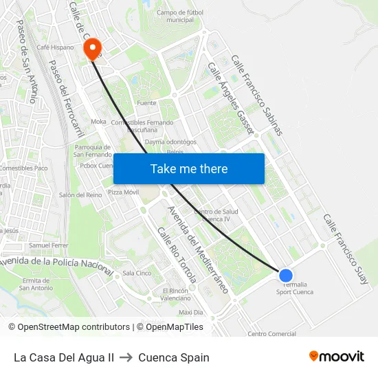 La Casa Del Agua II to Cuenca Spain map