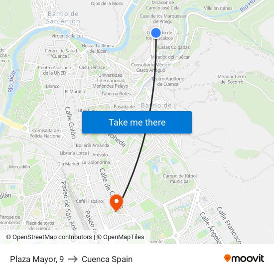 Plaza Mayor, 9 to Cuenca Spain map
