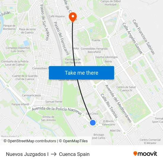 Nuevos Juzgados I to Cuenca Spain map