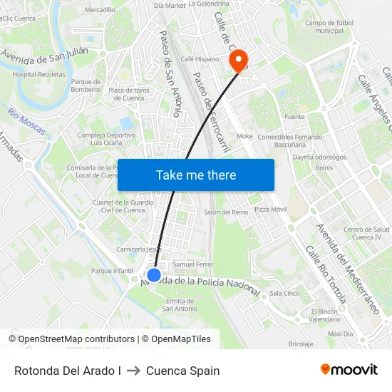 Rotonda Del Arado I to Cuenca Spain map