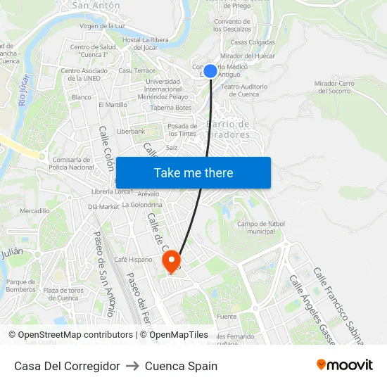 Casa Del Corregidor to Cuenca Spain map