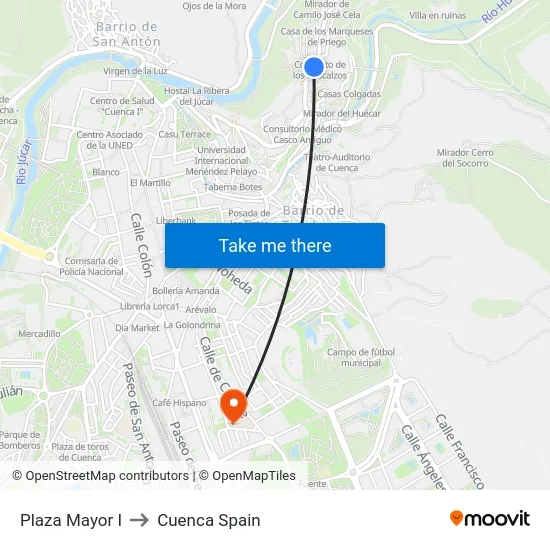 Plaza Mayor I to Cuenca Spain map