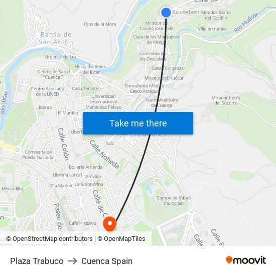 Plaza Trabuco to Cuenca Spain map