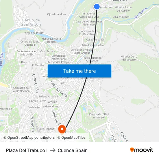Plaza Del Trabuco I to Cuenca Spain map