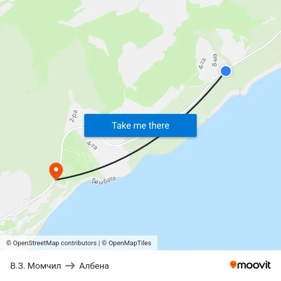 В.З. Момчил to Албена map