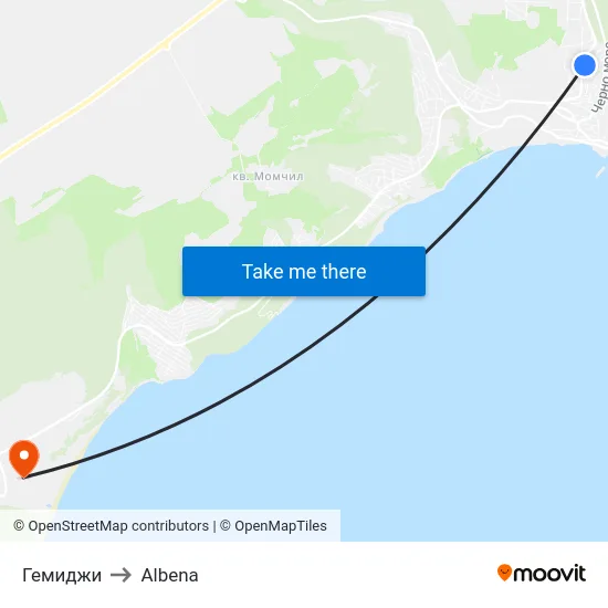 Гемиджи to Albena map