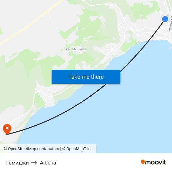 Гемиджи to Albena map