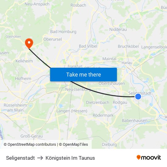 Seligenstadt to Königstein Im Taunus map