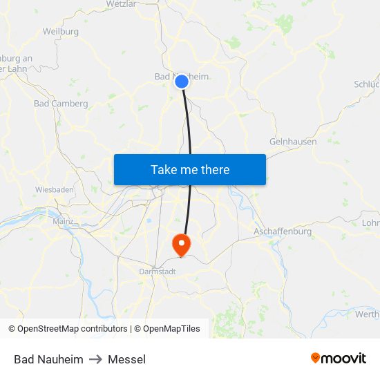 Bad Nauheim to Messel map