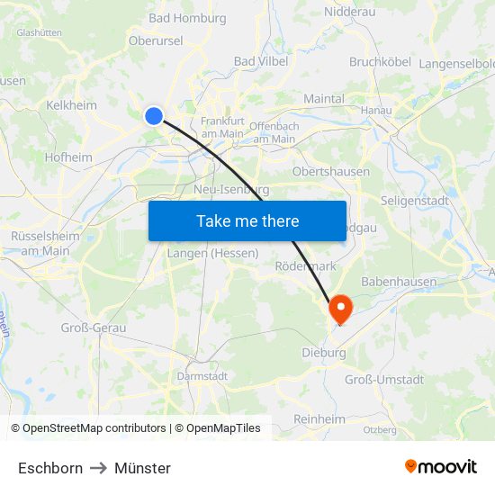 Eschborn to Münster map