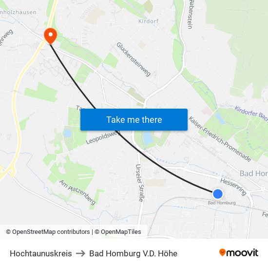 Hochtaunuskreis to Bad Homburg V.D. Höhe map