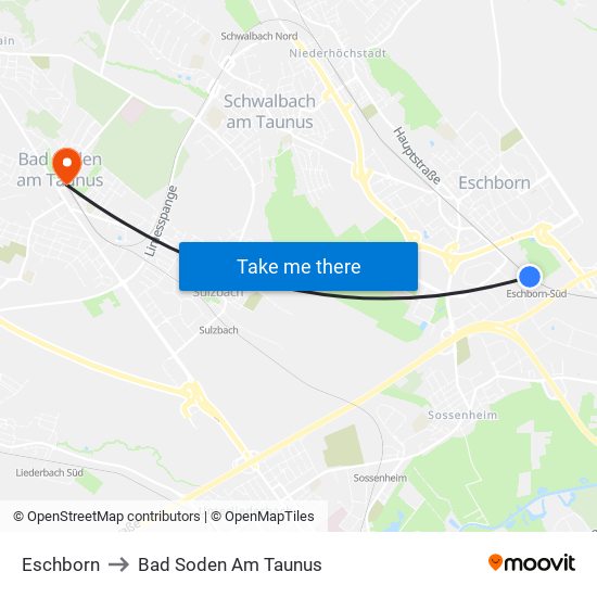 Eschborn to Bad Soden Am Taunus map