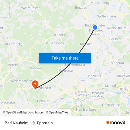 Bad Nauheim to Eppstein map
