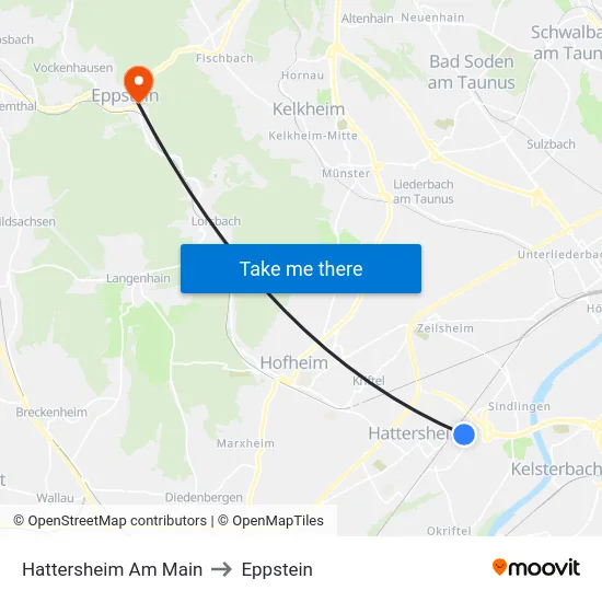 Hattersheim Am Main to Eppstein map