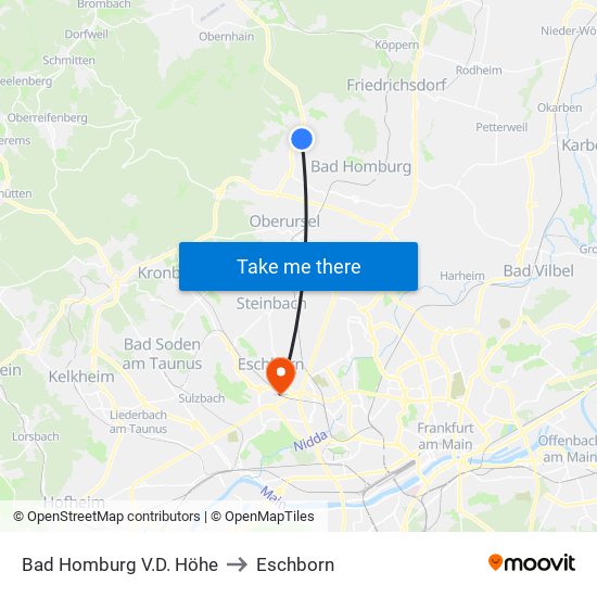 Bad Homburg V.D. Höhe to Eschborn map
