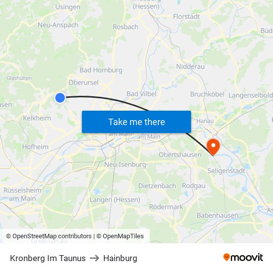 Kronberg Im Taunus to Hainburg map