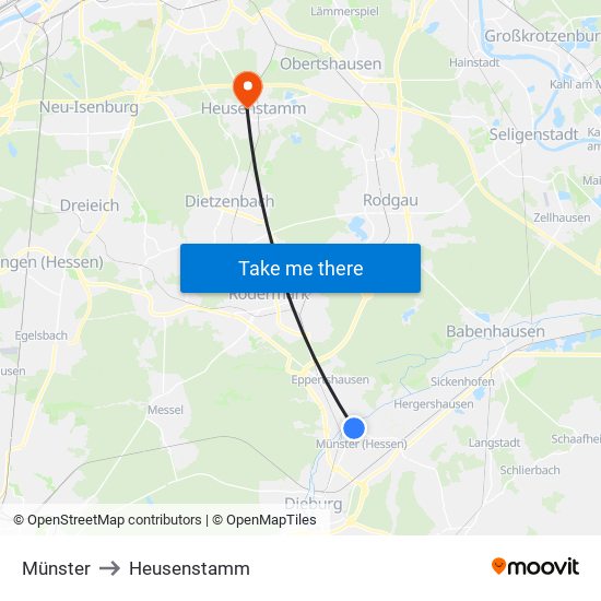 Münster to Heusenstamm map