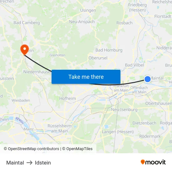 Maintal to Idstein map