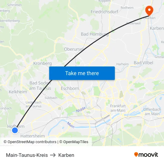 Main-Taunus-Kreis to Karben map