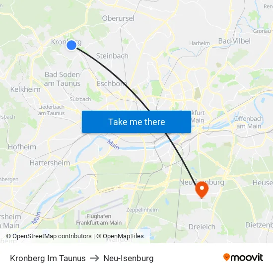 Kronberg Im Taunus to Neu-Isenburg map