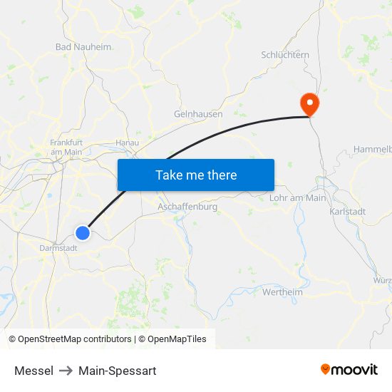 Messel to Main-Spessart map