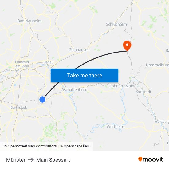Münster to Main-Spessart map