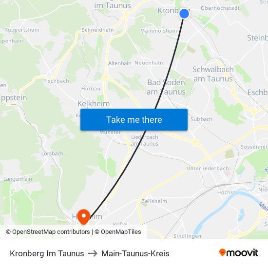 Kronberg Im Taunus to Main-Taunus-Kreis map