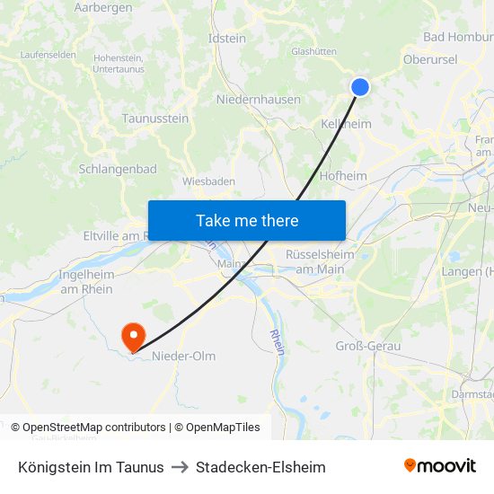 Königstein Im Taunus to Stadecken-Elsheim map