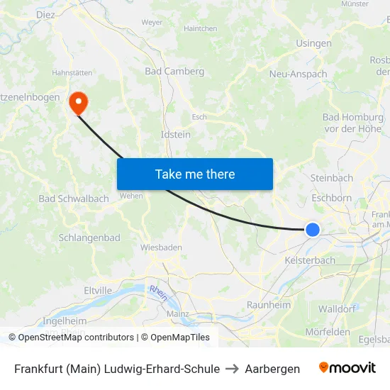 Frankfurt (Main) Ludwig-Erhard-Schule to Aarbergen map