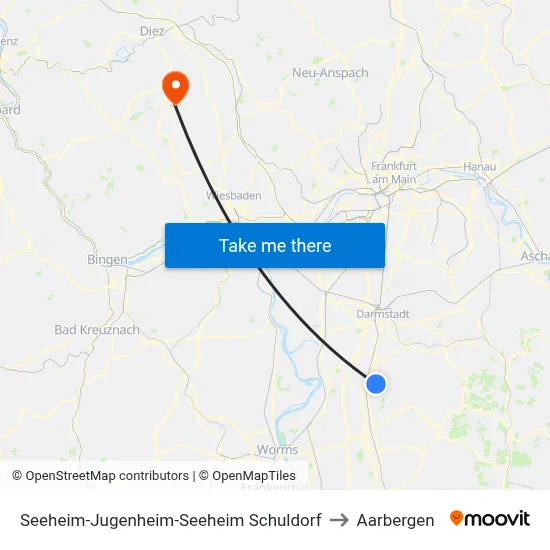 Seeheim-Jugenheim-Seeheim Schuldorf to Aarbergen map