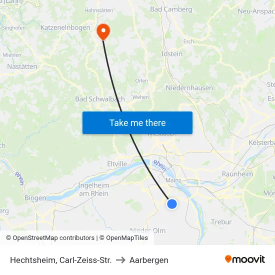 Hechtsheim, Carl-Zeiss-Str. to Aarbergen map