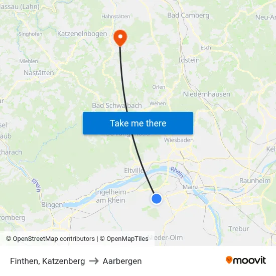 Finthen, Katzenberg to Aarbergen map
