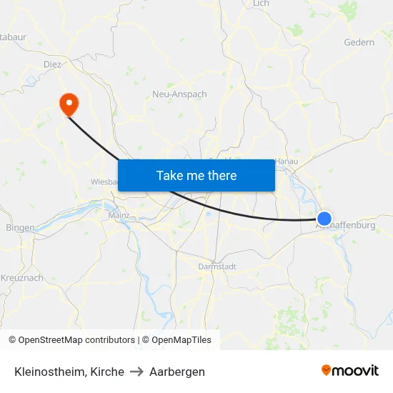 Kleinostheim, Kirche to Aarbergen map