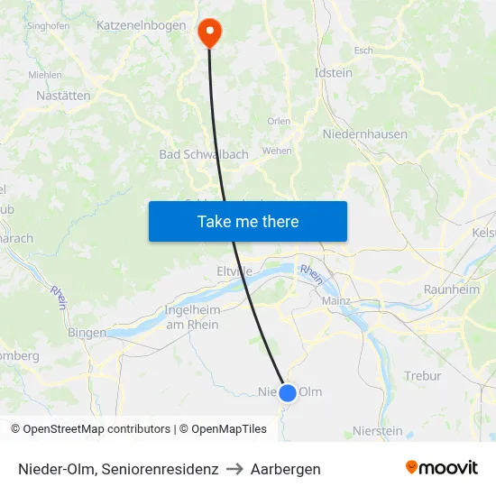 Nieder-Olm, Seniorenresidenz to Aarbergen map