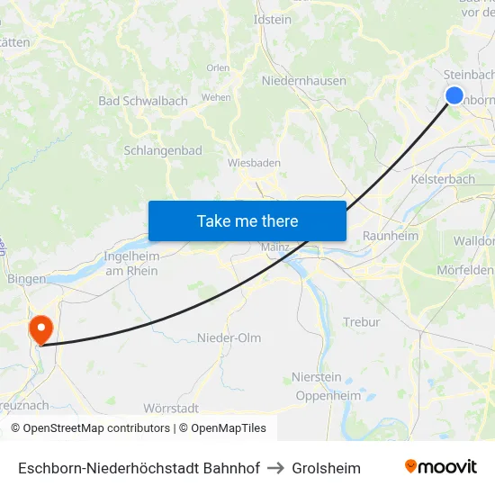 Eschborn-Niederhöchstadt Bahnhof to Grolsheim map