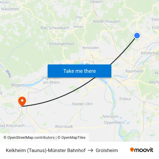 Kelkheim (Taunus)-Münster Bahnhof to Grolsheim map