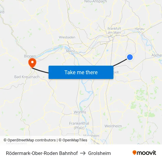 Rödermark-Ober-Roden Bahnhof to Grolsheim map