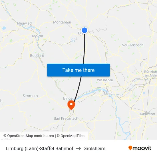 Limburg (Lahn)-Staffel Bahnhof to Grolsheim map