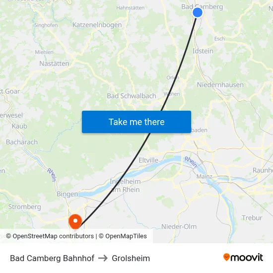 Bad Camberg Bahnhof to Grolsheim map