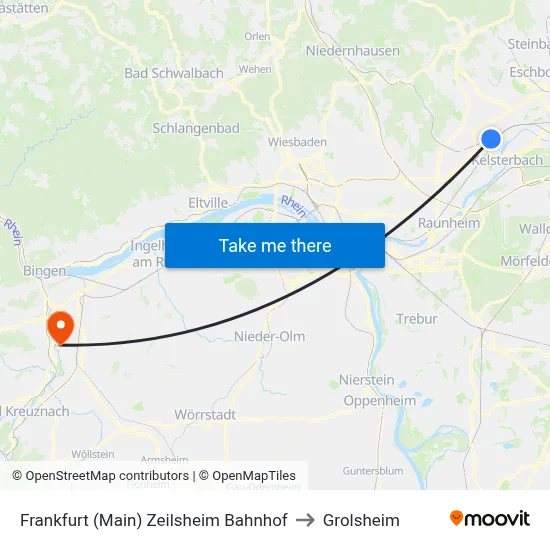 Frankfurt (Main) Zeilsheim Bahnhof to Grolsheim map