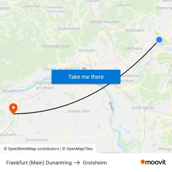 Frankfurt (Main) Dunantring to Grolsheim map