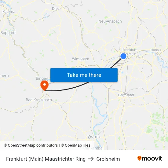 Frankfurt (Main) Maastrichter Ring to Grolsheim map