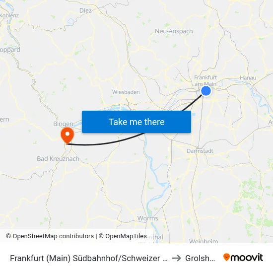 Frankfurt (Main) Südbahnhof/Schweizer Straße to Grolsheim map