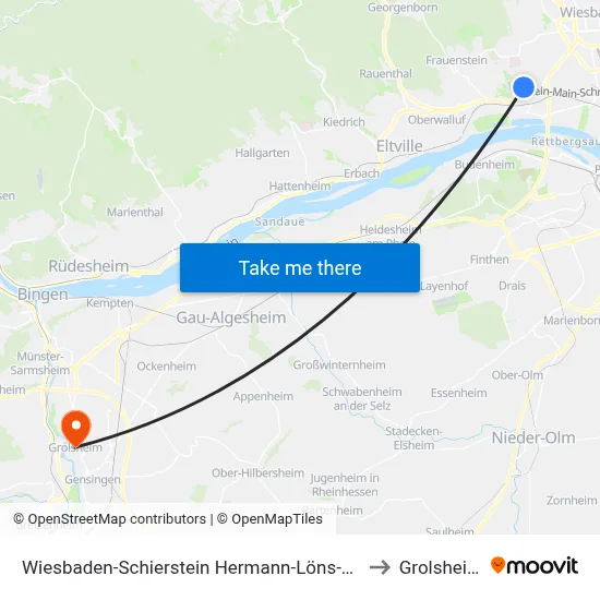 Wiesbaden-Schierstein Hermann-Löns-Str to Grolsheim map