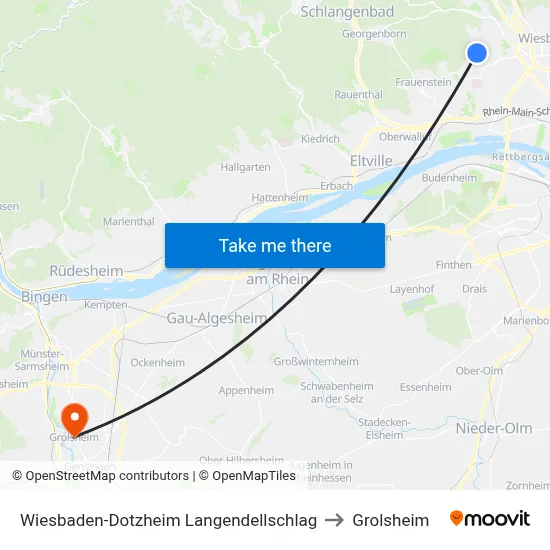 Wiesbaden-Dotzheim Langendellschlag to Grolsheim map